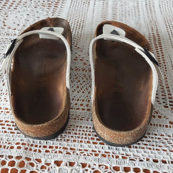 Birkenstock Sandals White Gizeh Thong Eva Slippers Slip-on Adjustable Buckle 34 - Picture 6 of 14